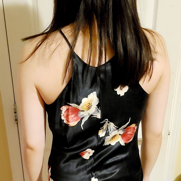 Maxi floral satin dress - Picture 3 of 4